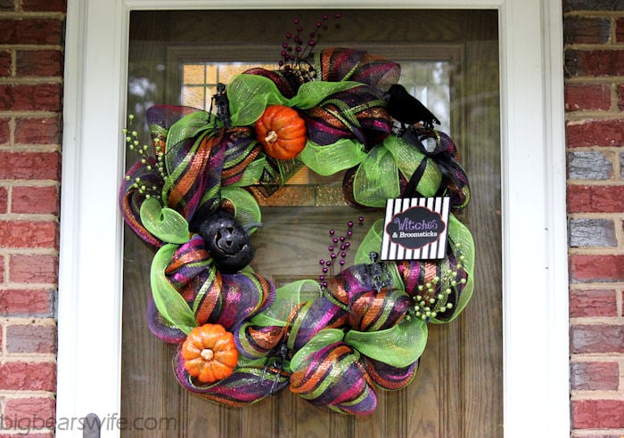 Halloween Deco Mesh Wreath Tutorial - Big Bear's Wife